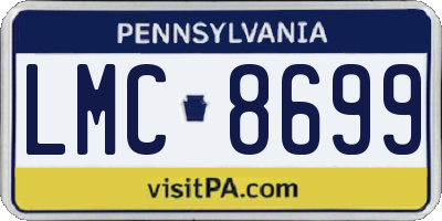 PA license plate LMC8699
