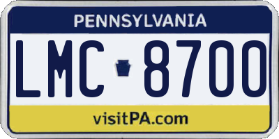 PA license plate LMC8700