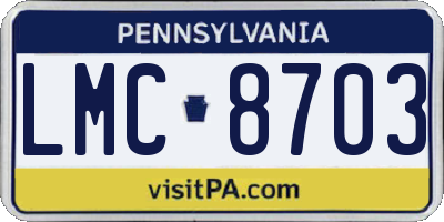 PA license plate LMC8703
