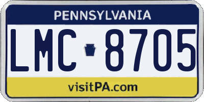PA license plate LMC8705