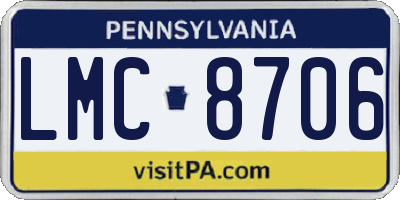 PA license plate LMC8706