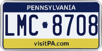 PA license plate LMC8708
