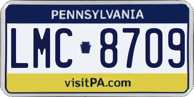 PA license plate LMC8709