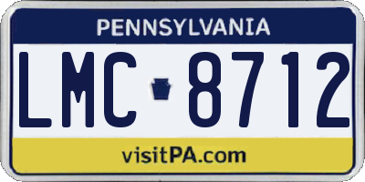 PA license plate LMC8712