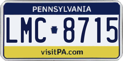 PA license plate LMC8715