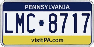 PA license plate LMC8717