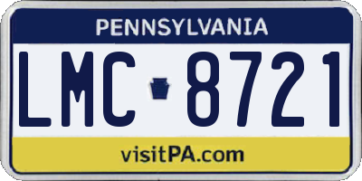 PA license plate LMC8721