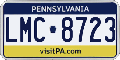 PA license plate LMC8723