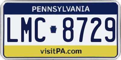 PA license plate LMC8729