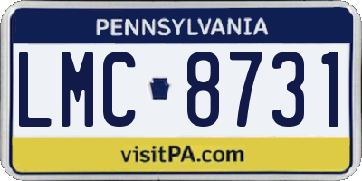 PA license plate LMC8731