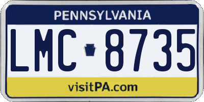 PA license plate LMC8735