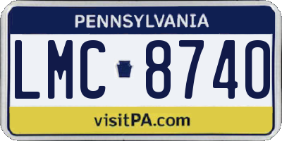 PA license plate LMC8740