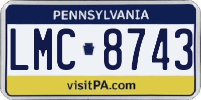 PA license plate LMC8743