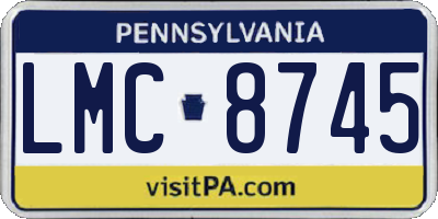 PA license plate LMC8745