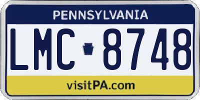 PA license plate LMC8748