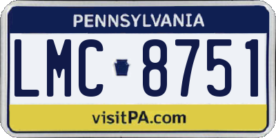 PA license plate LMC8751