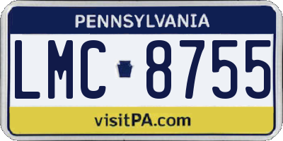 PA license plate LMC8755