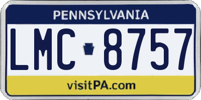 PA license plate LMC8757