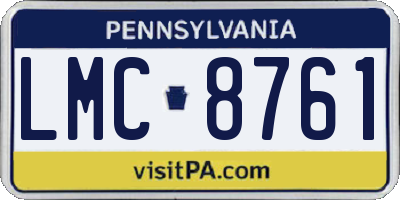 PA license plate LMC8761