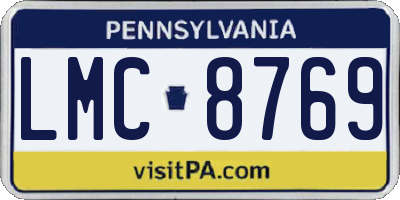 PA license plate LMC8769
