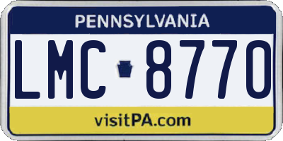 PA license plate LMC8770