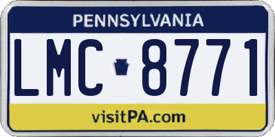 PA license plate LMC8771