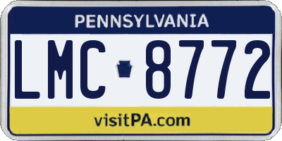 PA license plate LMC8772