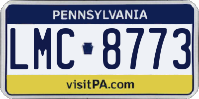 PA license plate LMC8773