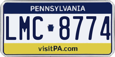 PA license plate LMC8774