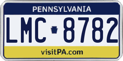 PA license plate LMC8782