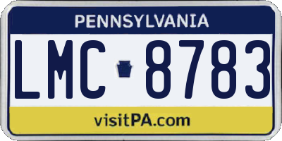 PA license plate LMC8783