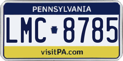 PA license plate LMC8785