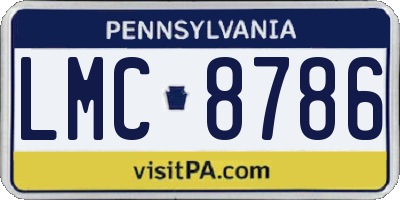 PA license plate LMC8786