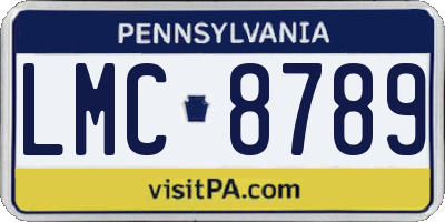PA license plate LMC8789
