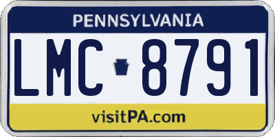 PA license plate LMC8791