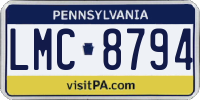 PA license plate LMC8794