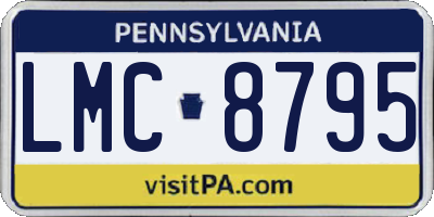 PA license plate LMC8795