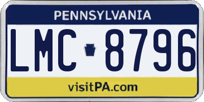 PA license plate LMC8796