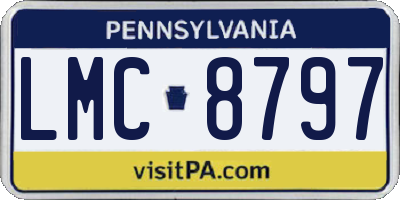 PA license plate LMC8797