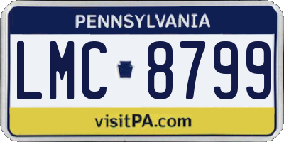 PA license plate LMC8799
