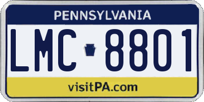 PA license plate LMC8801