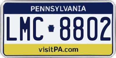 PA license plate LMC8802