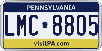 PA license plate LMC8805