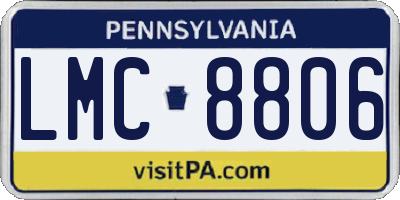 PA license plate LMC8806
