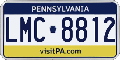 PA license plate LMC8812