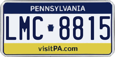 PA license plate LMC8815