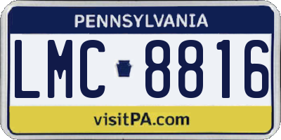PA license plate LMC8816