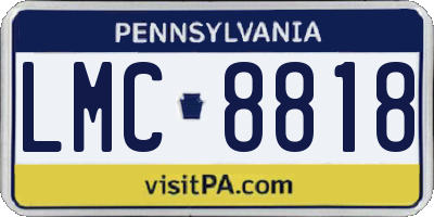 PA license plate LMC8818