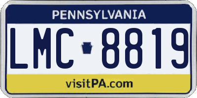 PA license plate LMC8819