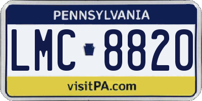 PA license plate LMC8820